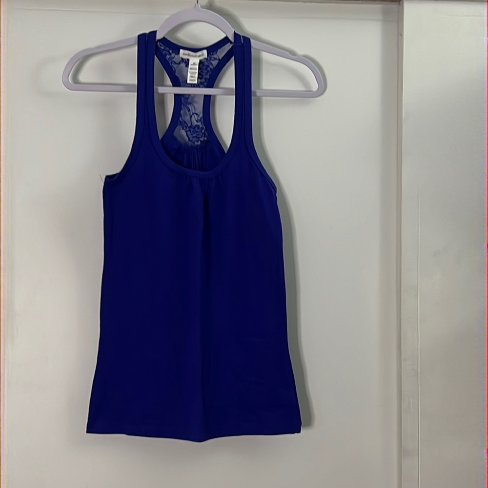 BN Ambiance Apparel Royal Blue Lace T-back Tanktop Medium